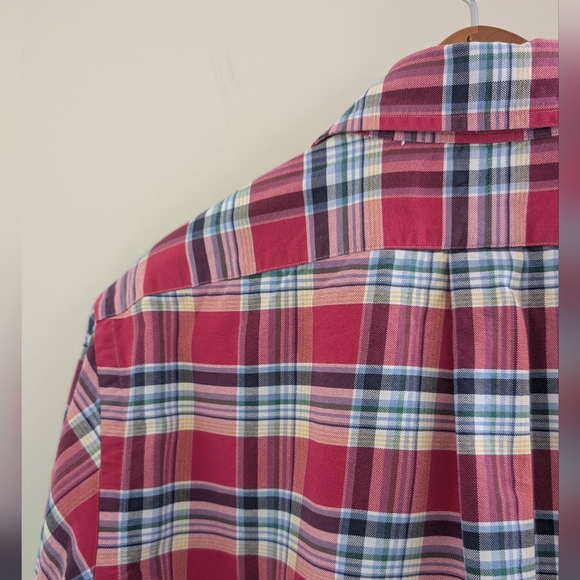 Polo Ralph Lauren Custom Fit Plaid Shirt MEN'S M Button Front Heavy Cotton Pink - Picture 10 of 16